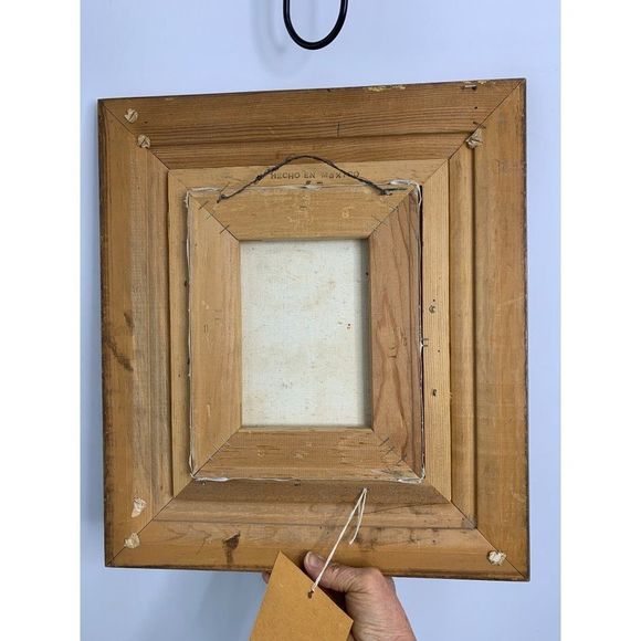 60s Vintage Original Oil Painting Small 17.5 x 15.5" Sunflowers with Frame 6390 - Picture 10 of 10